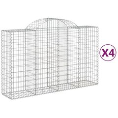 vidaXL Kaarevat kivikorit 4 kpl 200x50x120/140 cm galvanoitu rauta hinta ja tiedot | Aidat ja tarvikkeet | hobbyhall.fi