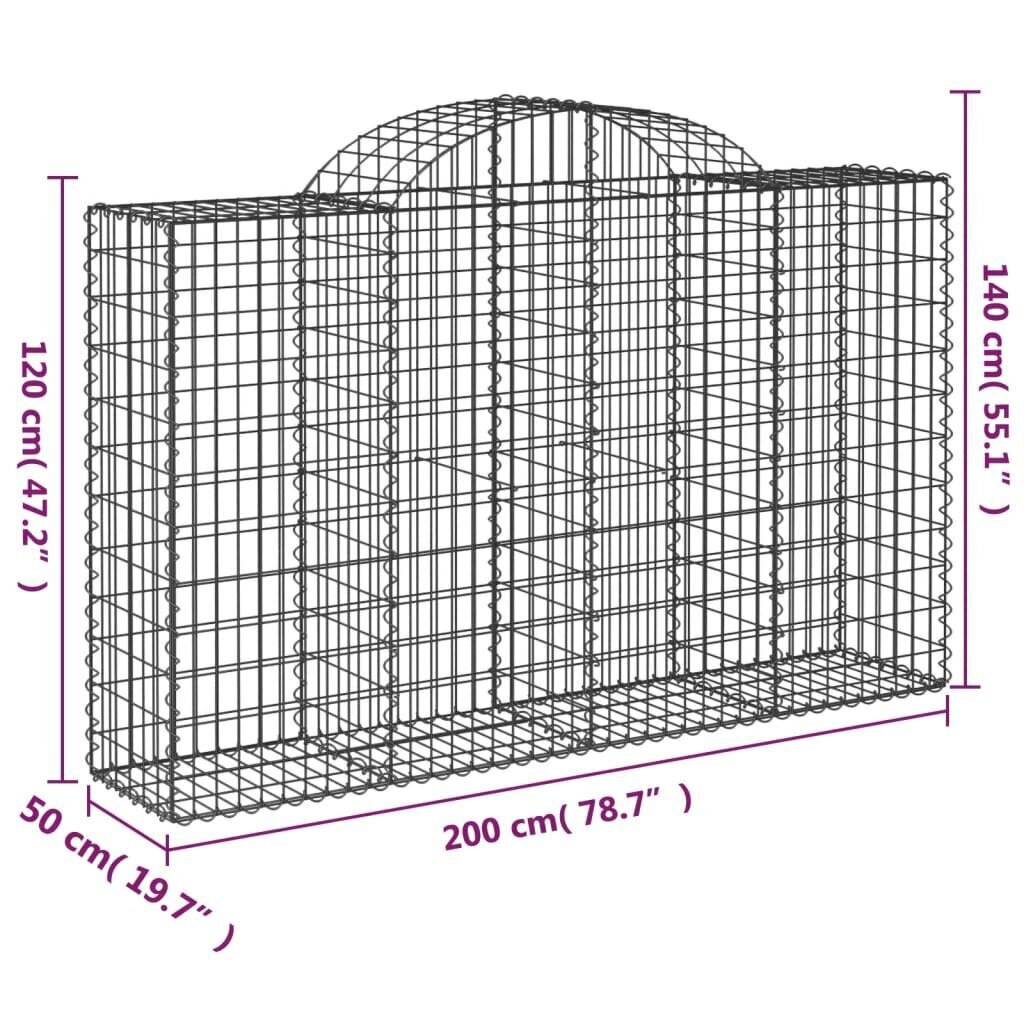 vidaXL Kaarevat kivikorit 11 kpl 200x50x120/140 cm galvanoitu rauta hinta ja tiedot | Aidat ja tarvikkeet | hobbyhall.fi