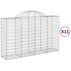 vidaXL Kaarevat kivikorit 11 kpl 200x50x120/140 cm galvanoitu rauta hinta ja tiedot | Aidat ja tarvikkeet | hobbyhall.fi