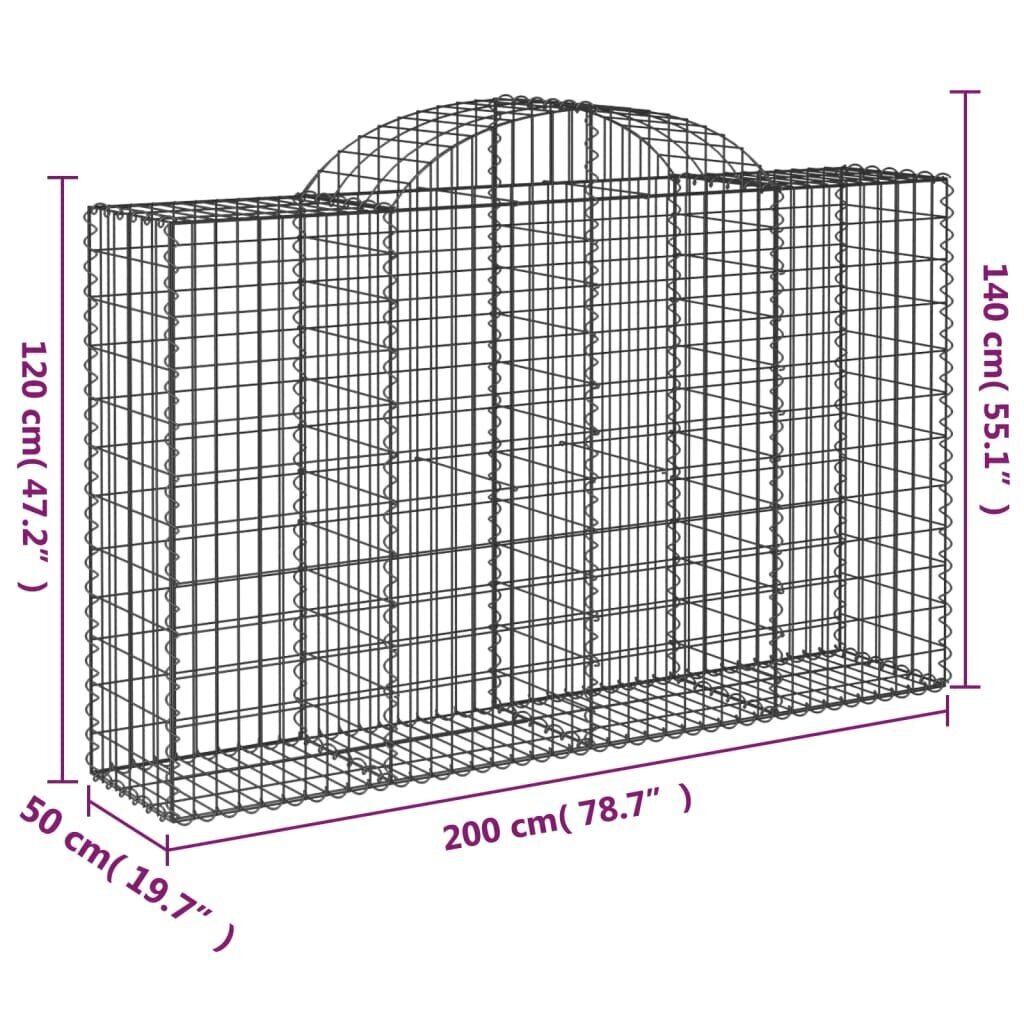 vidaXL Kaarevat kivikorit 5 kpl 200x50x120/140 cm galvanoitu rauta hinta ja tiedot | Aidat ja tarvikkeet | hobbyhall.fi