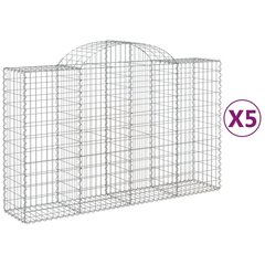 vidaXL Kaarevat kivikorit 5 kpl 200x50x120/140 cm galvanoitu rauta hinta ja tiedot | Aidat ja tarvikkeet | hobbyhall.fi