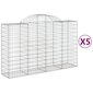 vidaXL Kaarevat kivikorit 5 kpl 200x50x120/140 cm galvanoitu rauta hinta ja tiedot | Aidat ja tarvikkeet | hobbyhall.fi