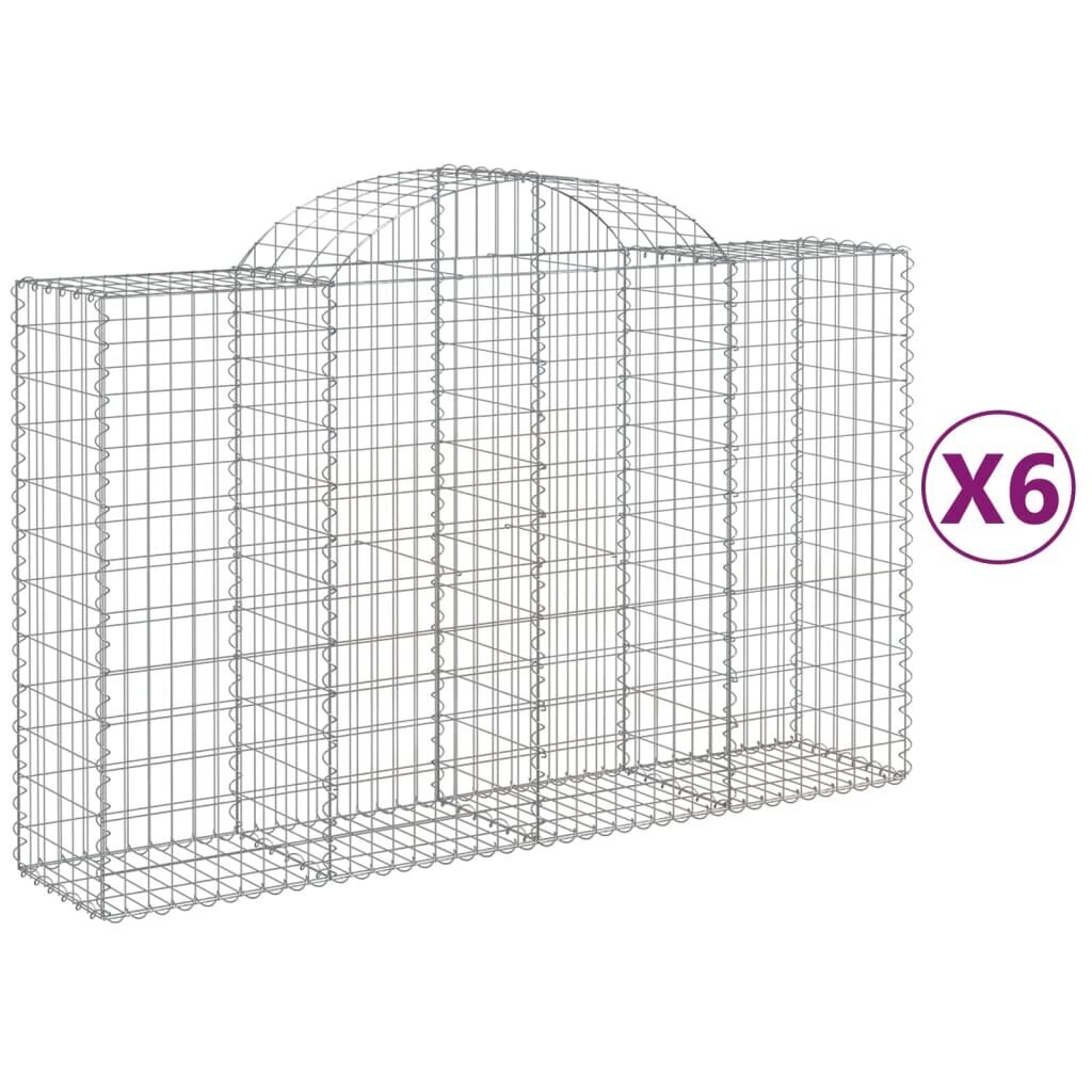 vidaXL Kaarevat kivikorit 6 kpl 200x50x120/140 cm galvanoitu rauta hinta ja tiedot | Aidat ja tarvikkeet | hobbyhall.fi