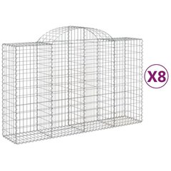 vidaXL Kaarevat kivikorit 8 kpl 200x50x120/140 cm galvanoitu rauta hinta ja tiedot | Aidat ja tarvikkeet | hobbyhall.fi