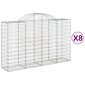 vidaXL Kaarevat kivikorit 8 kpl 200x50x120/140 cm galvanoitu rauta hinta ja tiedot | Aidat ja tarvikkeet | hobbyhall.fi