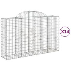 vidaXL Kaarevat kivikorit 14 kpl 200x50x120/140 cm galvanoitu rauta hinta ja tiedot | Aidat ja tarvikkeet | hobbyhall.fi