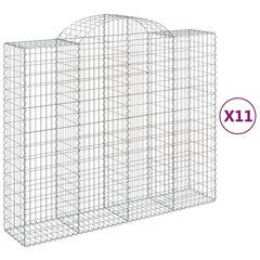 vidaXL Kaarevat kivikorit 11 kpl 200x50x160/180 cm galvanoitu rauta hinta ja tiedot | Aidat ja tarvikkeet | hobbyhall.fi