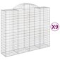 vidaXL Kaarevat kivikorit 9 kpl 200x50x160/180 cm galvanoitu rauta hinta ja tiedot | Aidat ja tarvikkeet | hobbyhall.fi