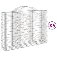 vidaXL Kaarevat kivikorit 5 kpl 200x50x140/160 cm galvanoitu rauta hinta ja tiedot | Aidat ja tarvikkeet | hobbyhall.fi