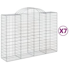 vidaXL Kaarevat kivikorit 7 kpl 200x50x140/160 cm galvanoitu rauta hinta ja tiedot | Aidat ja tarvikkeet | hobbyhall.fi