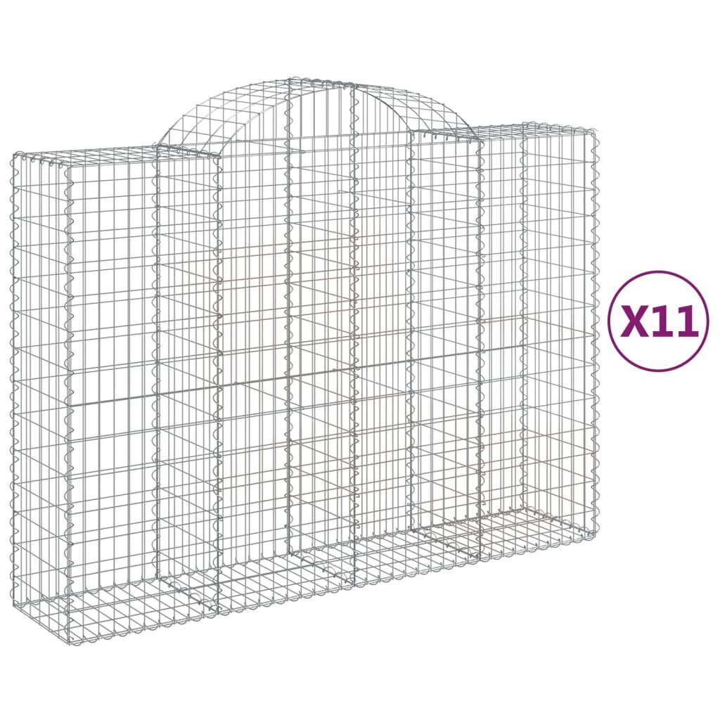 vidaXL Kaarevat kivikorit 11 kpl 200x50x140/160 cm galvanoitu rauta hinta ja tiedot | Aidat ja tarvikkeet | hobbyhall.fi