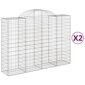 vidaXL Kaarevat kivikorit 2 kpl 200x50x140/160 cm galvanoitu rauta hinta ja tiedot | Aidat ja tarvikkeet | hobbyhall.fi