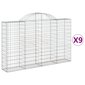 vidaXL Kaarevat kivikorit 9 kpl 200x30x120/140 cm galvanoitu rauta hinta ja tiedot | Aidat ja tarvikkeet | hobbyhall.fi