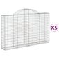 vidaXL Kaarevat kivikorit 5 kpl 200x30x120/140 cm galvanoitu rauta hinta ja tiedot | Aidat ja tarvikkeet | hobbyhall.fi