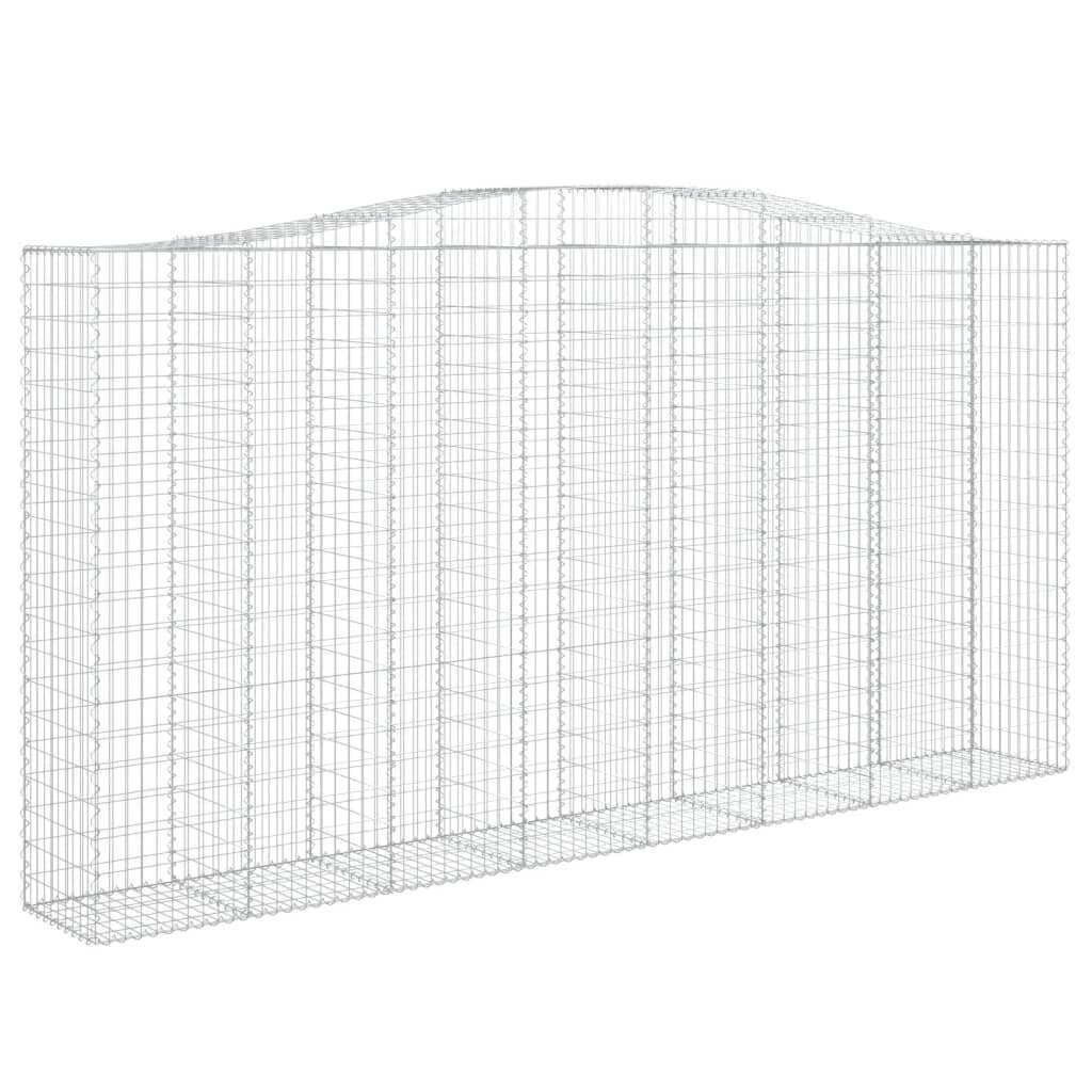 vidaXL Kaarevat kivikorit 3 kpl 400x50x200/220 cm galvanoitu rauta hinta ja tiedot | Aidat ja tarvikkeet | hobbyhall.fi