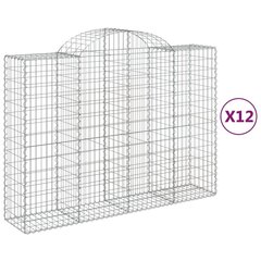 vidaXL Kaarevat kivikorit 12 kpl 200x50x140/160 cm galvanoitu rauta hinta ja tiedot | Aidat ja tarvikkeet | hobbyhall.fi