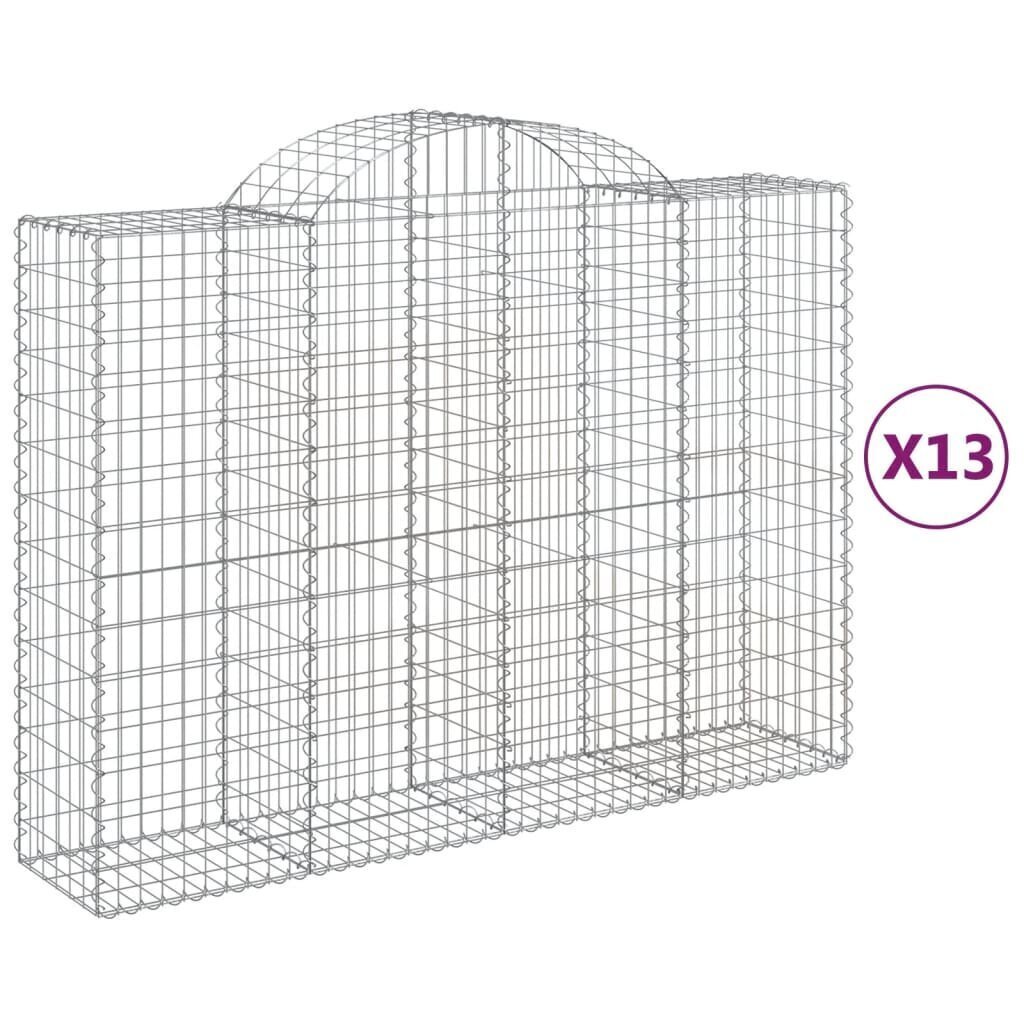 vidaXL Kaarevat kivikorit 13 kpl 200x50x140/160 cm galvanoitu rauta hinta ja tiedot | Aidat ja tarvikkeet | hobbyhall.fi