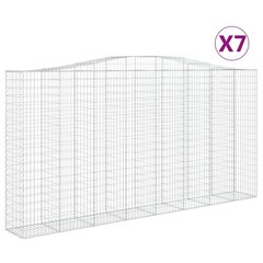 vidaXL Kaarevat kivikorit 7 kpl 400x50x200/220 cm galvanoitu rauta hinta ja tiedot | Aidat ja tarvikkeet | hobbyhall.fi