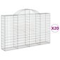 vidaXL Kaarevat kivikorit 20 kpl 200x30x120/140 cm galvanoitu rauta hinta ja tiedot | Aidat ja tarvikkeet | hobbyhall.fi