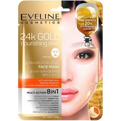 Eveline Cosmetics kangasnaamio 24K kullalla hinta ja tiedot | Kasvonaamiot ja silmänalusaamiot | hobbyhall.fi