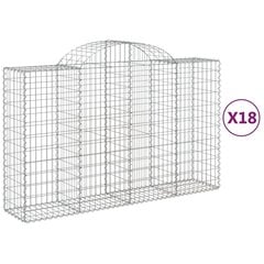 vidaXL Kaarevat kivikorit 18 kpl 200x50x120/140 cm galvanoitu rauta hinta ja tiedot | Aidat ja tarvikkeet | hobbyhall.fi