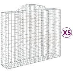 vidaXL Kaarevat kivikorit 5 kpl 200x50x160/180 cm galvanoitu rauta hinta ja tiedot | Aidat ja tarvikkeet | hobbyhall.fi