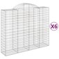 vidaXL Kaarevat kivikorit 6 kpl 200x50x160/180 cm galvanoitu rauta hinta ja tiedot | Aidat ja tarvikkeet | hobbyhall.fi