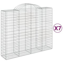 vidaXL Kaarevat kivikorit 7 kpl 200x50x160/180 cm galvanoitu rauta hinta ja tiedot | Aidat ja tarvikkeet | hobbyhall.fi