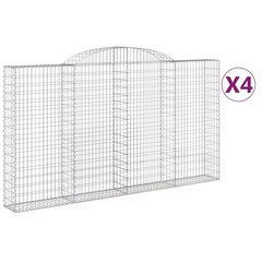 vidaXL Kaarevat kivikorit 4 kpl 300x30x160/180 cm galvanoitu rauta hinta ja tiedot | Aidat ja tarvikkeet | hobbyhall.fi