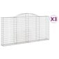 vidaXL Kaarevat kivikorit 3 kpl 300x30x140/160 cm galvanoitu rauta hinta ja tiedot | Aidat ja tarvikkeet | hobbyhall.fi