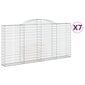 vidaXL Kaarevat kivikorit 7 kpl 300x30x140/160 cm galvanoitu rauta hinta ja tiedot | Aidat ja tarvikkeet | hobbyhall.fi