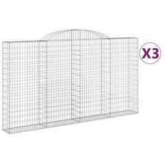 vidaXL Kaarevat kivikorit 3 kpl 300x30x160/180 cm galvanoitu rauta hinta ja tiedot | Aidat ja tarvikkeet | hobbyhall.fi