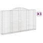 vidaXL Kaarevat kivikorit 3 kpl 300x30x160/180 cm galvanoitu rauta hinta ja tiedot | Aidat ja tarvikkeet | hobbyhall.fi