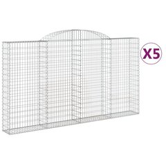 vidaXL Kaarevat kivikorit 5 kpl 300x30x160/180 cm galvanoitu rauta hinta ja tiedot | Aidat ja tarvikkeet | hobbyhall.fi