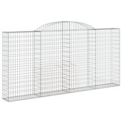 vidaXL Kaarevat kivikorit 4 kpl 300x30x140/160 cm galvanoitu rauta hinta ja tiedot | Aidat ja tarvikkeet | hobbyhall.fi