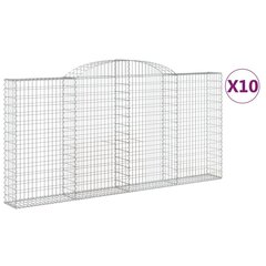 vidaXL Kaarevat kivikorit 10 kpl 300x30x140/160 cm galvanoitu rauta hinta ja tiedot | Aidat ja tarvikkeet | hobbyhall.fi