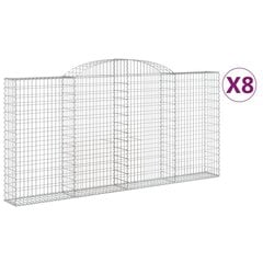 vidaXL Kaarevat kivikorit 8 kpl 300x30x140/160 cm galvanoitu rauta hinta ja tiedot | Aidat ja tarvikkeet | hobbyhall.fi