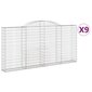 vidaXL Kaarevat kivikorit 9 kpl 300x30x140/160 cm galvanoitu rauta hinta ja tiedot | Aidat ja tarvikkeet | hobbyhall.fi