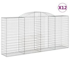 vidaXL Kaarevat kivikorit 12 kpl 300x50x140/160 cm galvanoitu rauta hinta ja tiedot | Aidat ja tarvikkeet | hobbyhall.fi