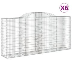 vidaXL Kaarevat kivikorit 6 kpl 300x50x140/160 cm galvanoitu rauta hinta ja tiedot | Aidat ja tarvikkeet | hobbyhall.fi