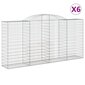 vidaXL Kaarevat kivikorit 6 kpl 300x50x140/160 cm galvanoitu rauta hinta ja tiedot | Aidat ja tarvikkeet | hobbyhall.fi