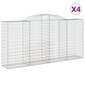 vidaXL Kaarevat kivikorit 4 kpl 300x50x140/160 cm galvanoitu rauta hinta ja tiedot | Aidat ja tarvikkeet | hobbyhall.fi