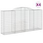 vidaXL Kaarevat kivikorit 4 kpl 300x50x140/160 cm galvanoitu rauta hinta ja tiedot | Aidat ja tarvikkeet | hobbyhall.fi