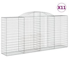 vidaXL Kaarevat kivikorit 11 kpl 300x50x140/160 cm galvanoitu rauta hinta ja tiedot | Aidat ja tarvikkeet | hobbyhall.fi