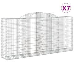 vidaXL Kaarevat kivikorit 7 kpl 300x50x140/160 cm galvanoitu rauta hinta ja tiedot | Aidat ja tarvikkeet | hobbyhall.fi