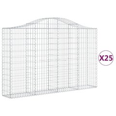 vidaXL Kaarevat kivikorit 25 kpl 200x30x120/140 cm galvanoitu rauta hinta ja tiedot | Aidat ja tarvikkeet | hobbyhall.fi