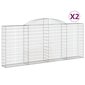 vidaXL Kaarevat kivikorit 2 kpl 300x30x120/140 cm galvanoitu rauta hinta ja tiedot | Aidat ja tarvikkeet | hobbyhall.fi