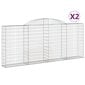 vidaXL Kaarevat kivikorit 2 kpl 300x30x120/140 cm galvanoitu rauta hinta ja tiedot | Aidat ja tarvikkeet | hobbyhall.fi