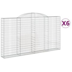 vidaXL Kaarevat kivikorit 6 kpl 300x30x160/180 cm galvanoitu rauta hinta ja tiedot | Aidat ja tarvikkeet | hobbyhall.fi