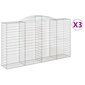 vidaXL Kaarevat kivikorit 3 kpl 300x50x160/180 cm galvanoitu rauta hinta ja tiedot | Aidat ja tarvikkeet | hobbyhall.fi